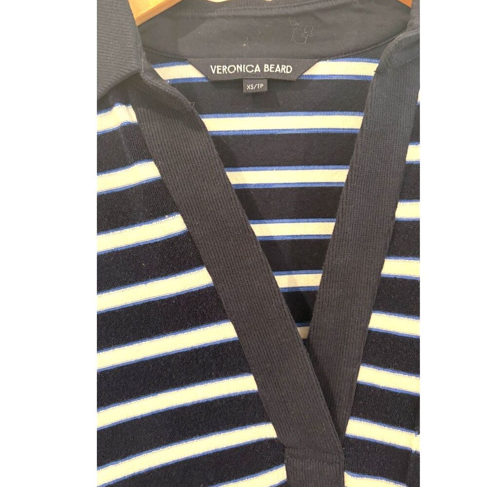 Veronica Beard Terrence Striped Cotton Blend T-Shirt Dress Size XS - Picture 5 of 6